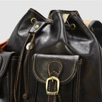 BACK FLORENCE - Zaino in vero cuoio pieno fiore Fiorentino - TESTA DI MORO - MIDMAIND™ | BRAND
