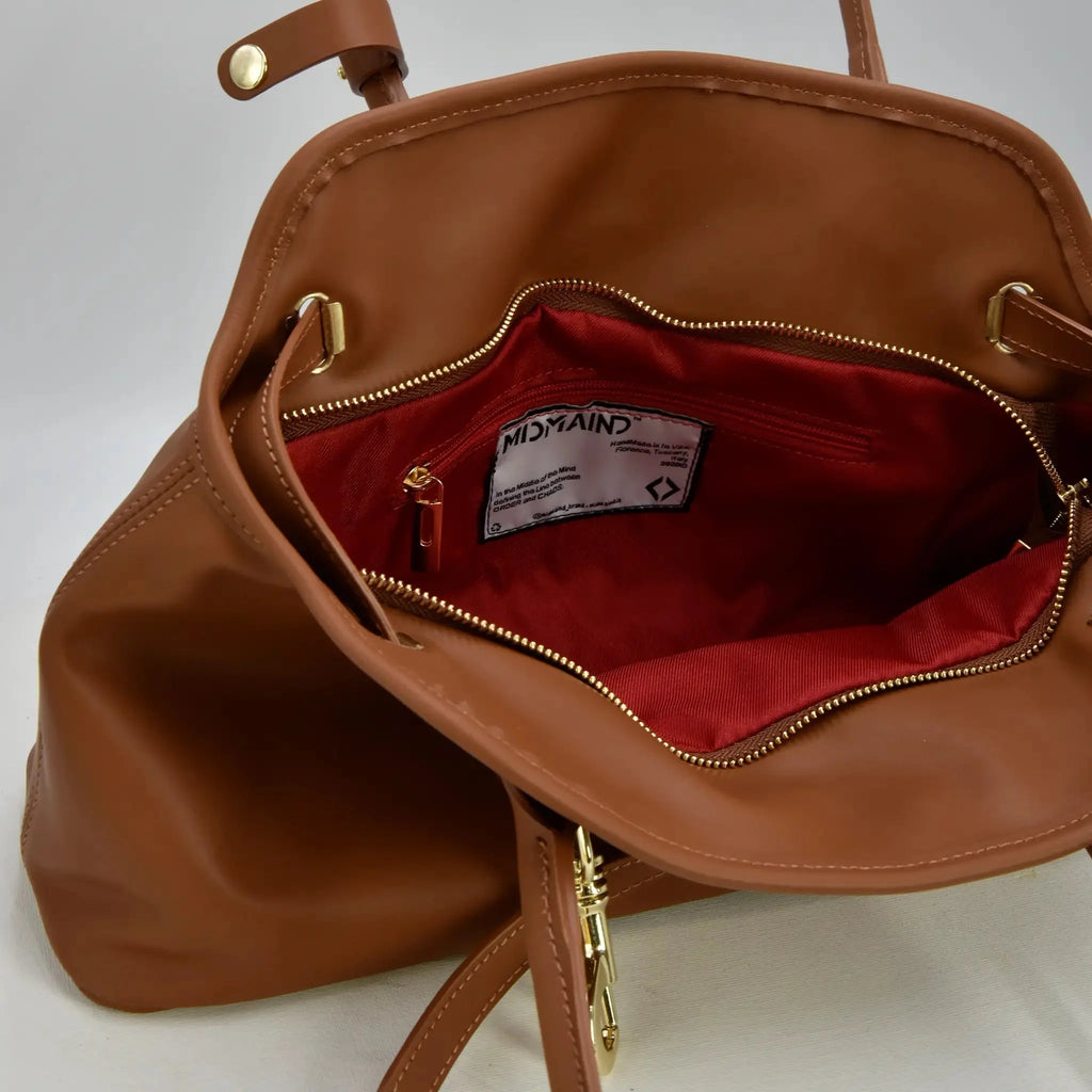 BOLD - Borsa a spalla in Pelle Sauvage - Cuoio - MIDMAIND™ | BRAND