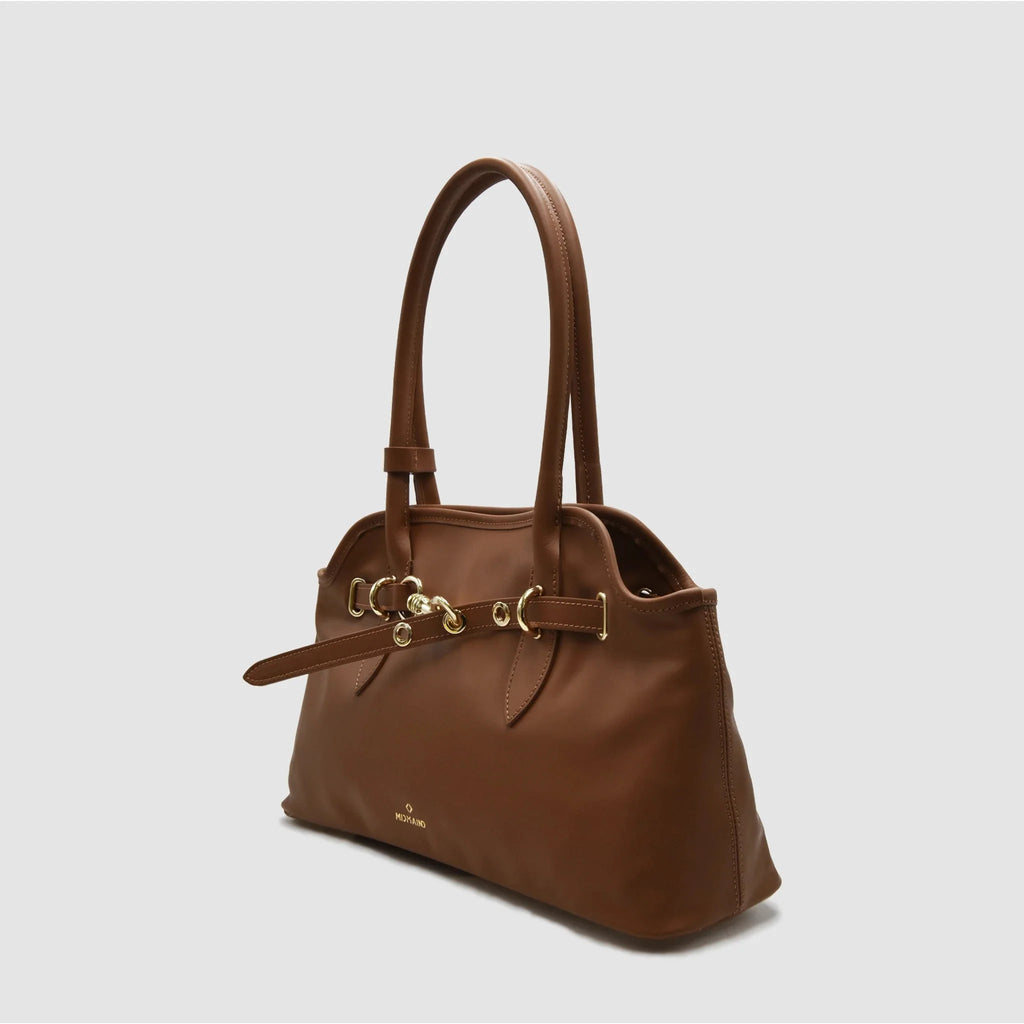 BOLD - Borsa a spalla in Pelle Sauvage - Cuoio - MIDMAIND™ | BRAND