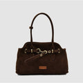 BOLD - Borsa a spalla in Pelle Suede - Testa di Moro - MIDMAIND™ | BRAND