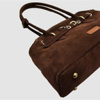 BOLD - Borsa a spalla in Pelle Suede - Testa di Moro - MIDMAIND™ | BRAND
