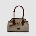 Borsa a Spalla in Rafia & Pelle Liscia | BOLD