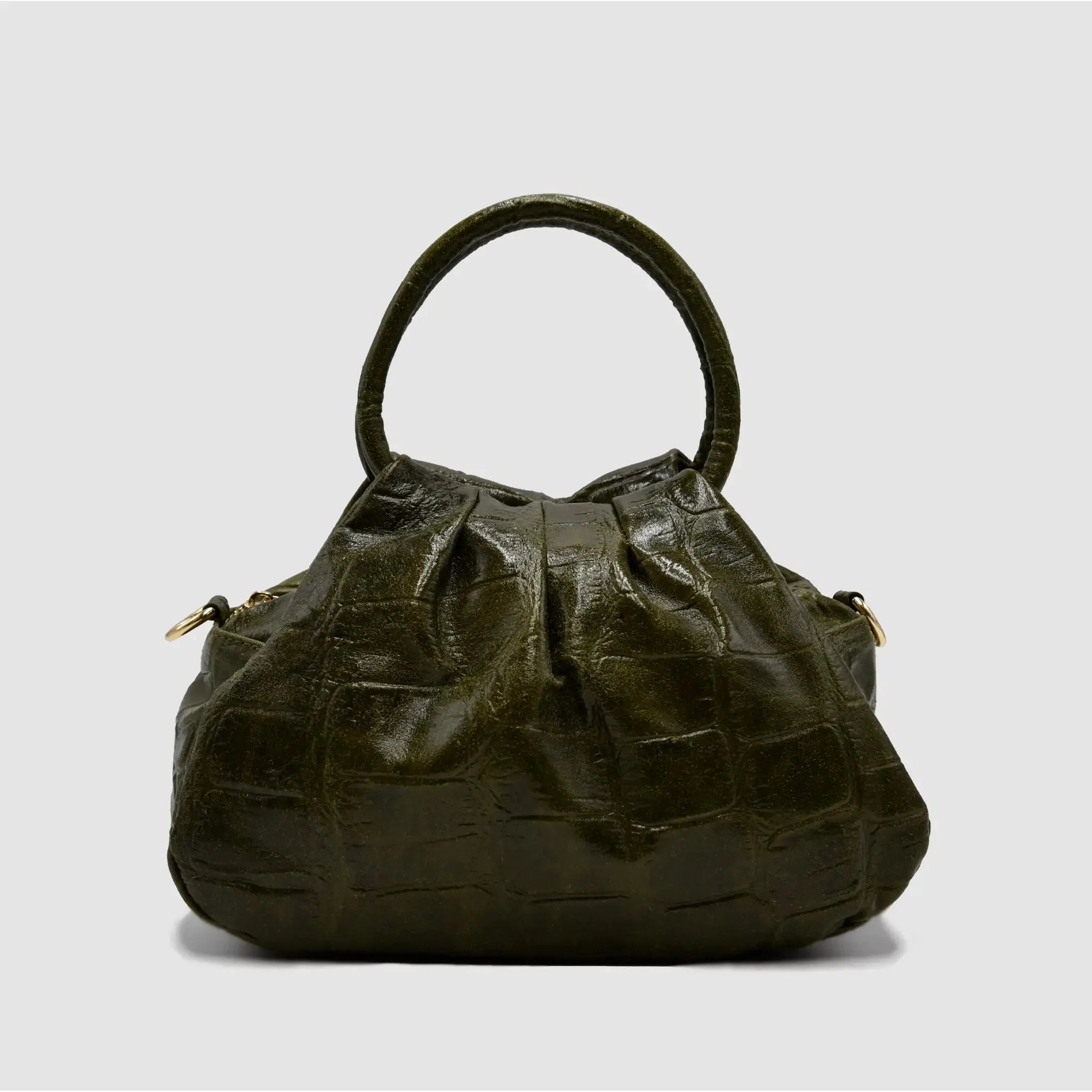 PETITE M - Borsa a mano in Pelle Cocco - VERDE BOTTIGLIA - MIDMAIND™ | BRAND