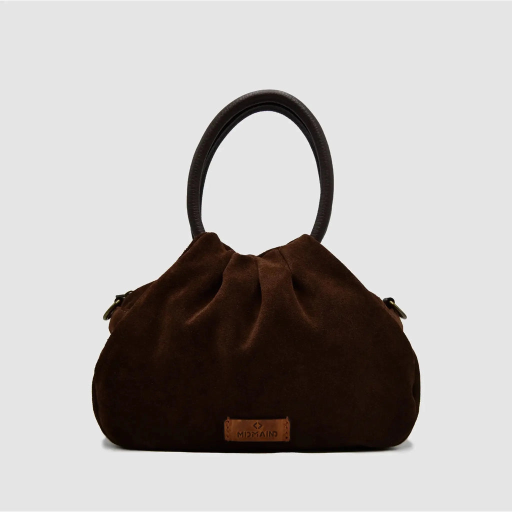 PETITE M - Borsa a mano in Pelle Suede - TESTA DI MORO - MIDMAIND™ | BRAND