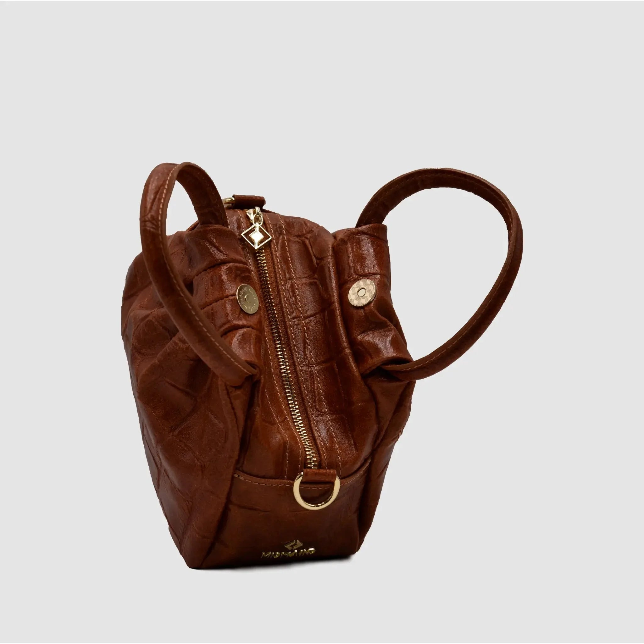 PETITE S - Borsa a mano in Pelle Cocco - CUOIO - MIDMAIND™ | BRAND