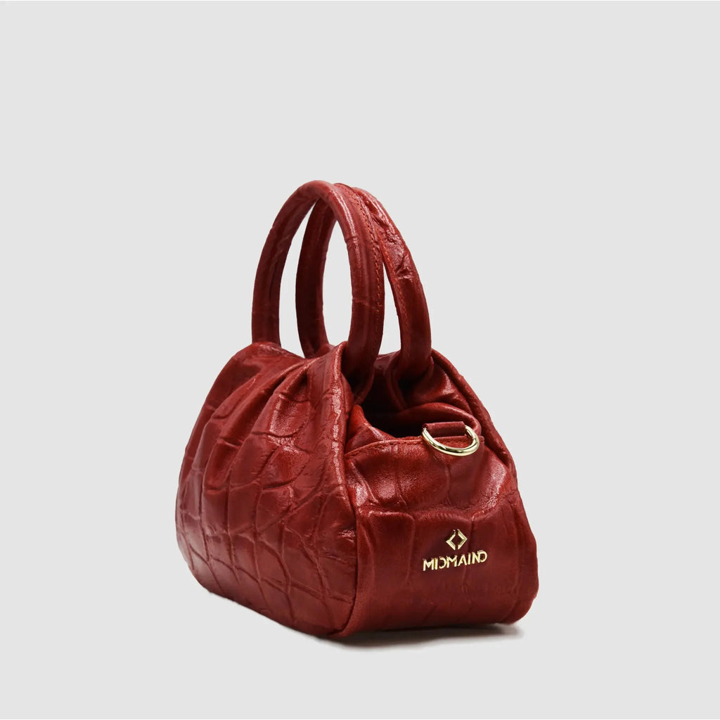 PETITE S - Borsa a mano in Pelle Cocco - ROSSO - MIDMAIND™ | BRAND