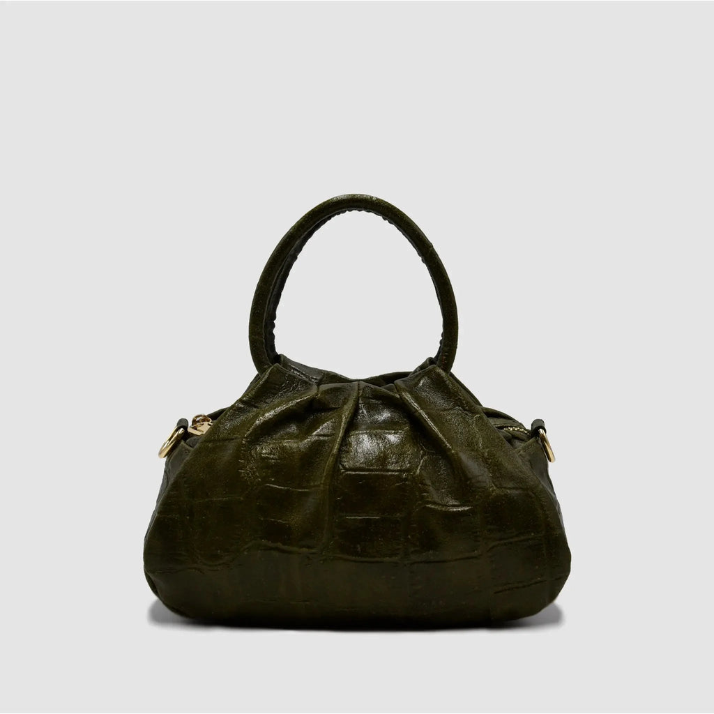 PETITE S - Borsa a mano in Pelle Cocco - VERDE BOTTIGLIA - MIDMAIND™ | BRAND