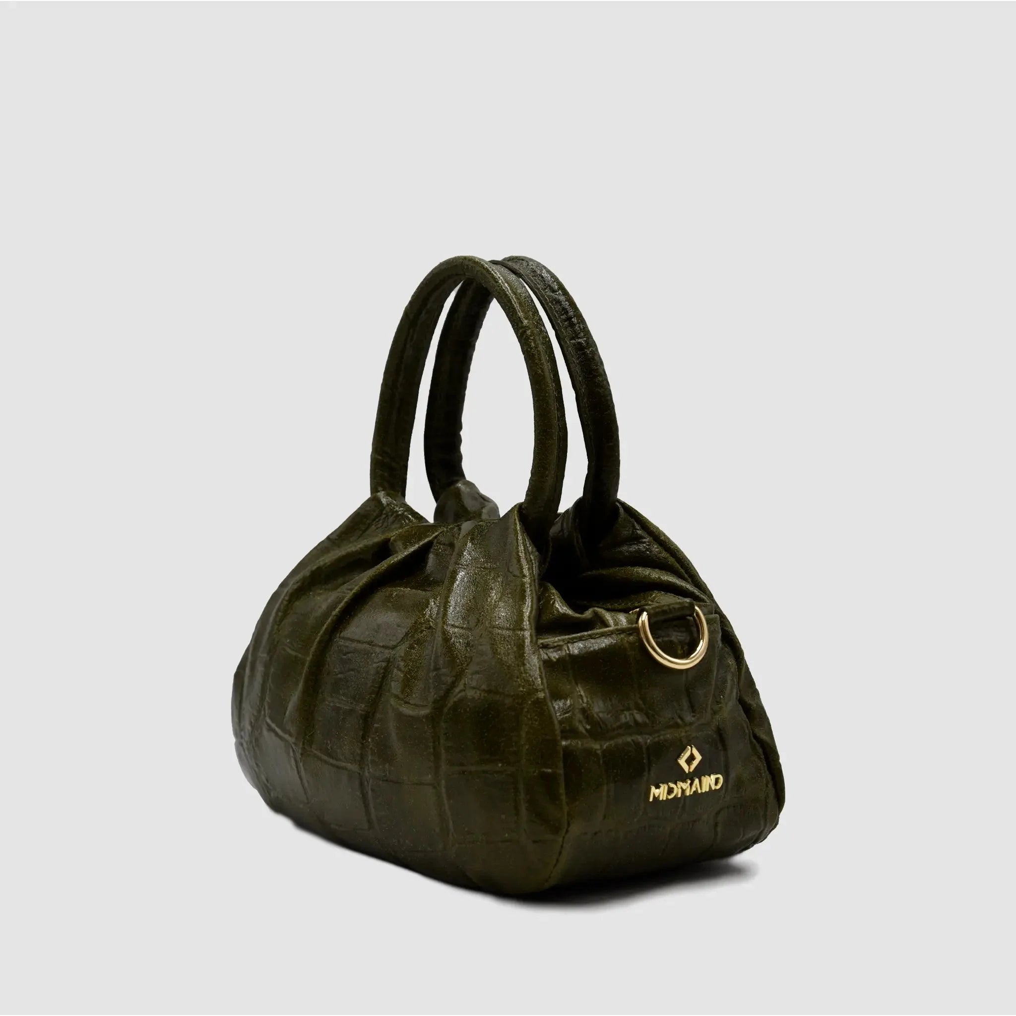 PETITE S - Borsa a mano in Pelle Cocco - VERDE BOTTIGLIA - MIDMAIND™ | BRAND