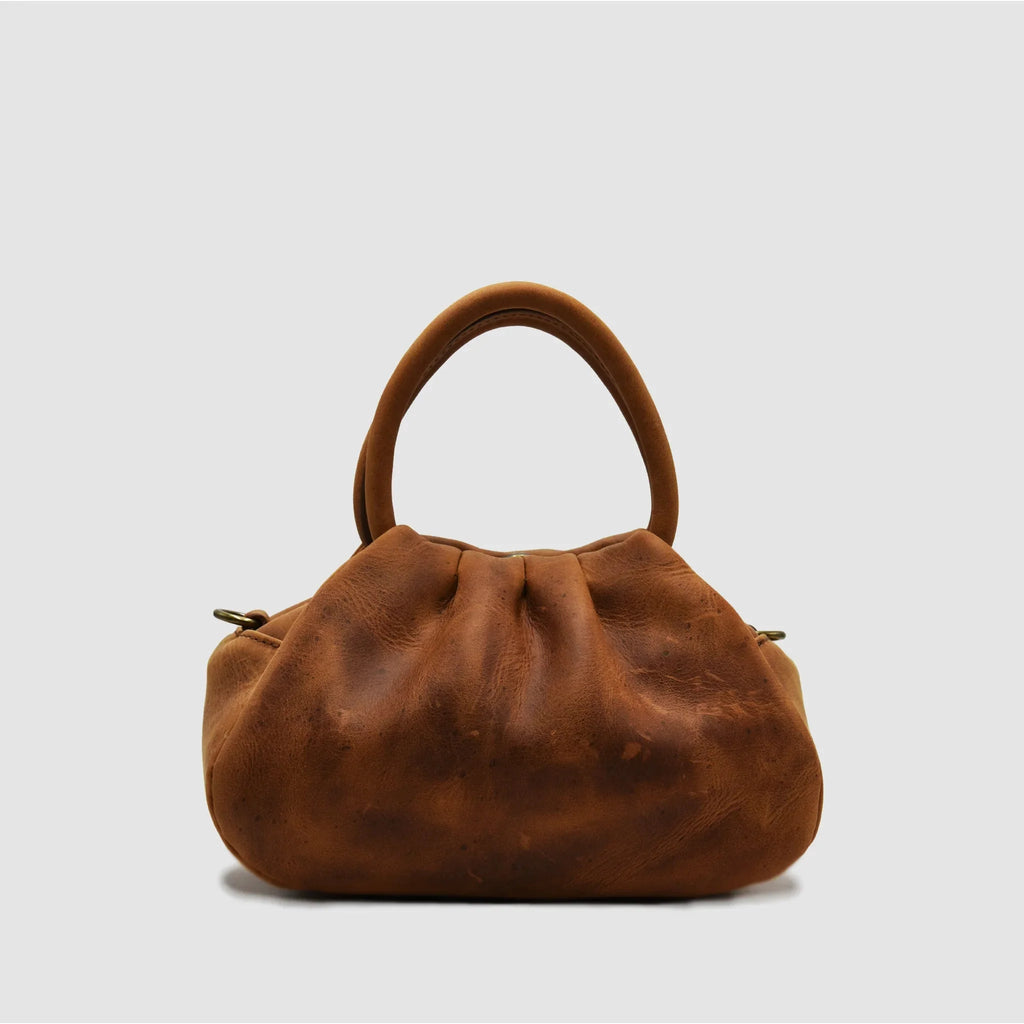 PETITE S - Borsa a mano in Pelle “Crazy Horse” Schiarente - MOCHA - MIDMAIND™ | BRAND