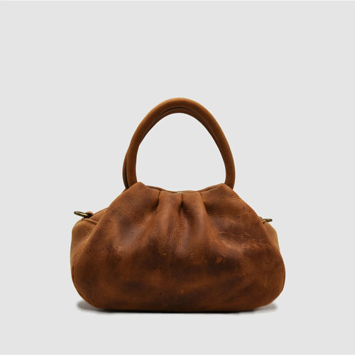 PETITE S - Borsa a mano in Pelle “Crazy Horse” Schiarente - MOCHA - MIDMAIND™ | BRAND