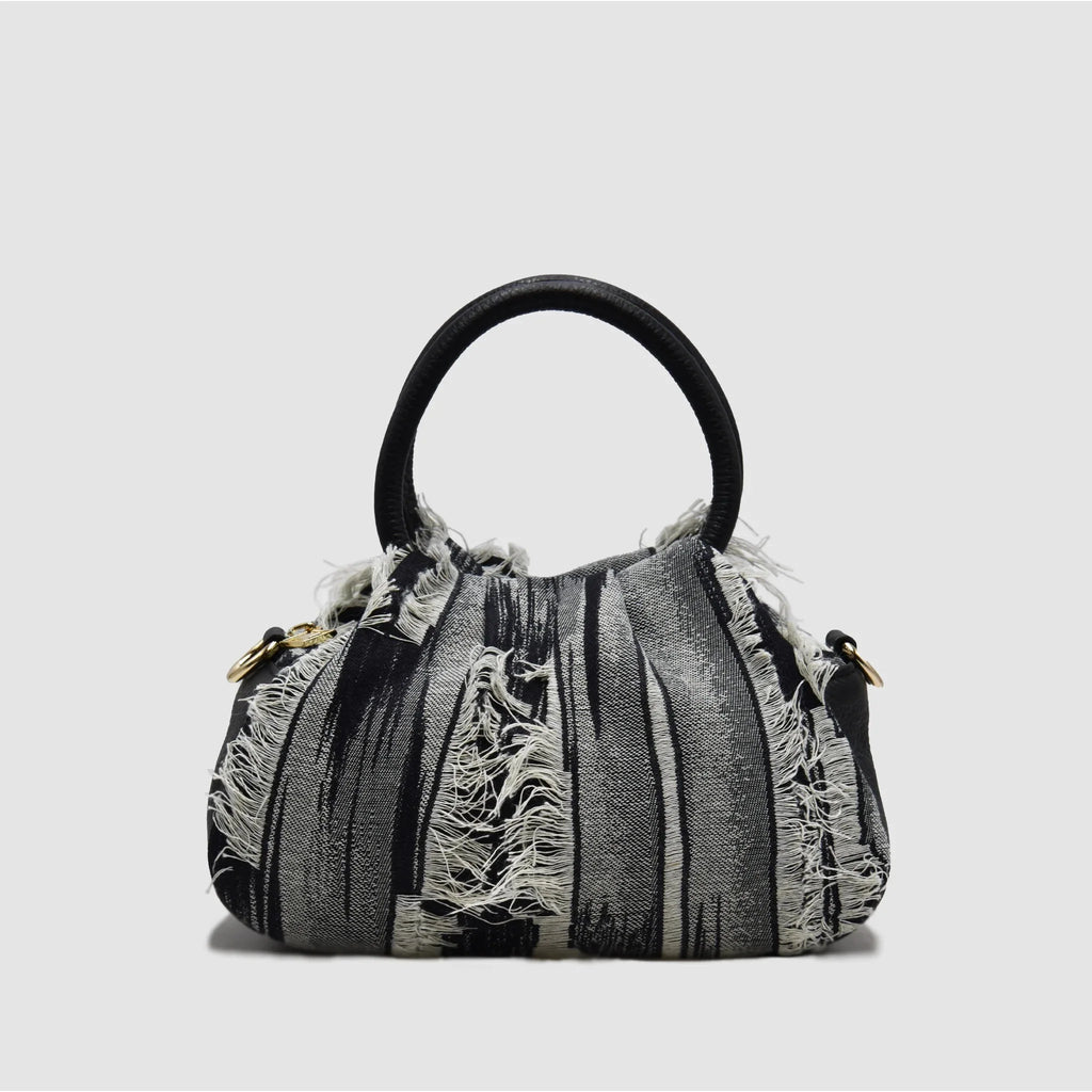 PETITE S - Borsa a mano in Pelle & Jeans - RIPPED - MIDMAIND™ | BRAND