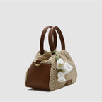 PETITE S - Borsa a mano in Rafia & Pelle Liscia - MIDMAIND™ | BRAND